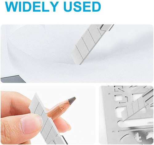 Stainless Steel Retractable Utility Knife Box Cutter Office Paper Craft Set of 3 - Picture 9 of 12