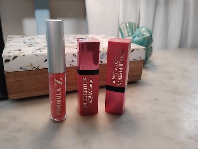 Lot of 2  Bourjois Rouge Edition Aqua Laque #08 Babe Idole + Formula Z Boss