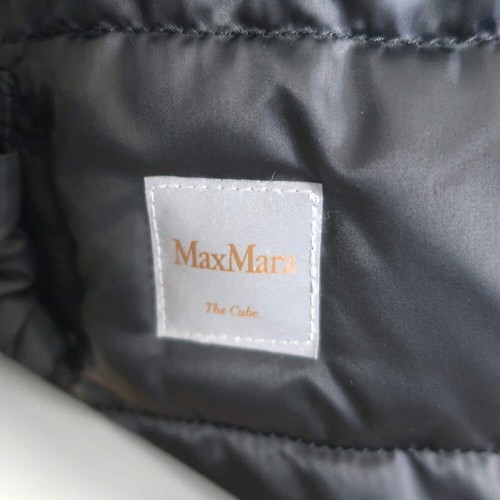 Max Mara The Cube Reversible Fur-Trimmed Hooded Down Puffer Vest Black Size 6 - Picture 5 of 15