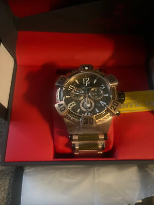 Invitation Men s Gold Black Face Watch