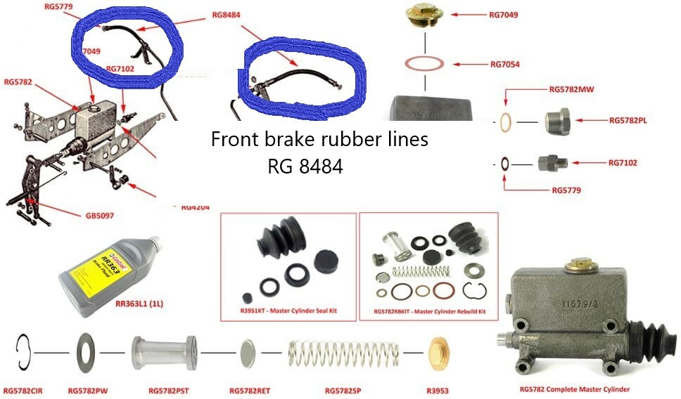 Rear ride control hose Early Post War Rolls-Royce & Bentley motor cars(1946-59)