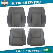 Fits 09-15 Toyota Tacoma Driver & Passenger Bottom & Top Cloth Seat Cover Gray
