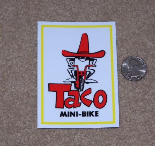 Taco Mini Bike - Sticker  NHRA &  Nascar  Racing  Hot rod  California - Zdjęcie 1 z 1