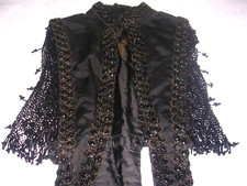 ANTIQUE VICTORIAN HEAVY BEADED CAPE BLACK JET BEADS EXCELLENT CONDITION