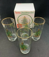 Spode Christmas Tree Highball Glasses (set of 4) - with box