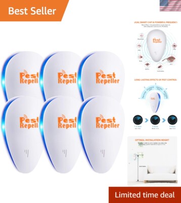 Advanced Ultrasonic Pest Repeller 6-Pack - Quiet and Human-Friendly Pest Control