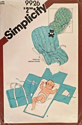 1980's VTG Simplicity Babies' Travel Mat/Tote,Seat Cover Pattern 9926 UNCUT
