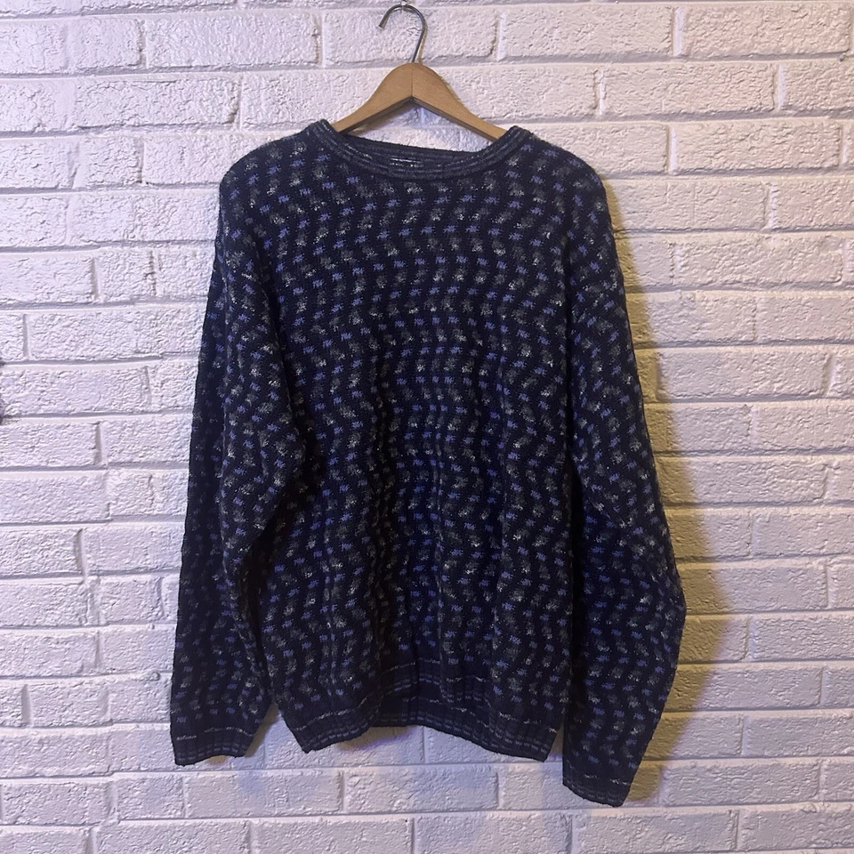 Marconi 3D Textured Knit Sweater Mens XL Multicolor Acrylic Wool Made in Italy - Image 2 of 3