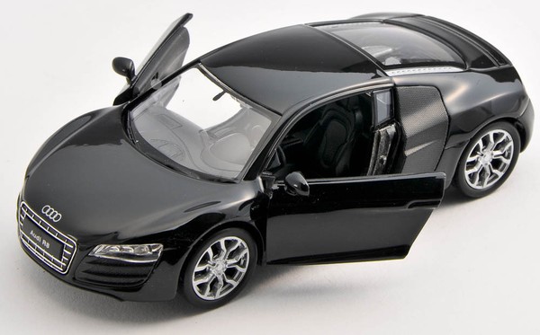 Blitz Versand Audi R8 V10 Schwarz / Black Welly 1:34 Modell Auto Neu & Ovp-image