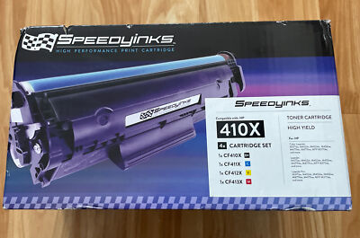 Speedy Compatible HP 410X High Yield Toner Cartridges: Black Cyan Magenta Yellow
