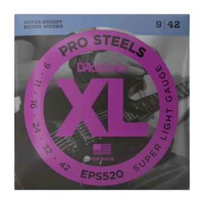 D'ADDARIO EPS520 XL ProSteels Super Light   Saiten für E-Gitarre   .009-.042