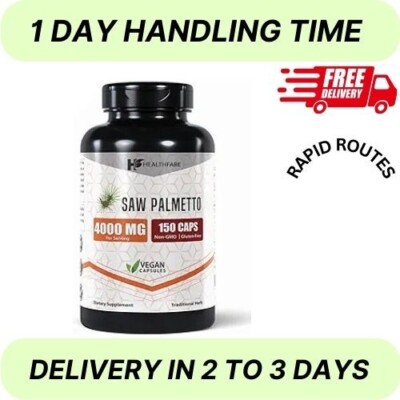 Healthfare Saw Palmetto Extract | 4000mg | 150 Capsules | Traditional Herb