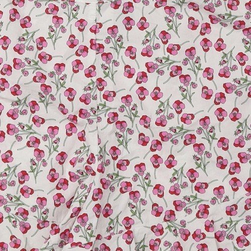 Topshop Womens White Floral 100% Cotton Hot Pants Shorts Size 6 Regular Zip - Picture 10 of 12