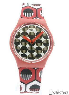 New Swatch Originals Swaiti Red Multicolor Silicone Watch 34mm GR163 $75