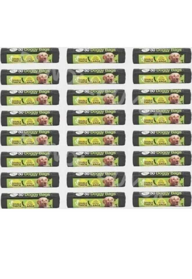 TIDYZ 24x50 Dog Poo Bags Extra Strong Large Double Thick Dog Poop Tie Handles