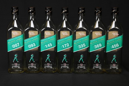 Johnnie Walker Black Label Squid Game Limited Edition Seven Empty Whisky Bottles