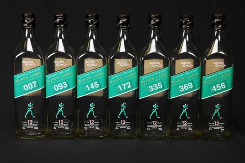 Johnnie Walker Black Label Squid Game Limited Edition Seven Empty Whisky Bottles