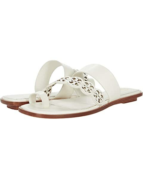 NIB Tory Burch Tiny Miller Toe Ring Leather Sandal Ivory White US