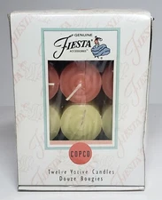 Fiesta Votive Candles Box of 12 Licensed 1997 Fiestaware Copco New Sealed