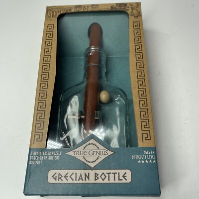 True Genius - Grecian Glass Bottle Brainteaser Puzzle Game Fun Xmas Holiday Gift