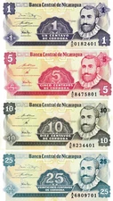 Nicaragua Set 1 - 5 - 10 - 25 Centavo, 1991, Uncirculated