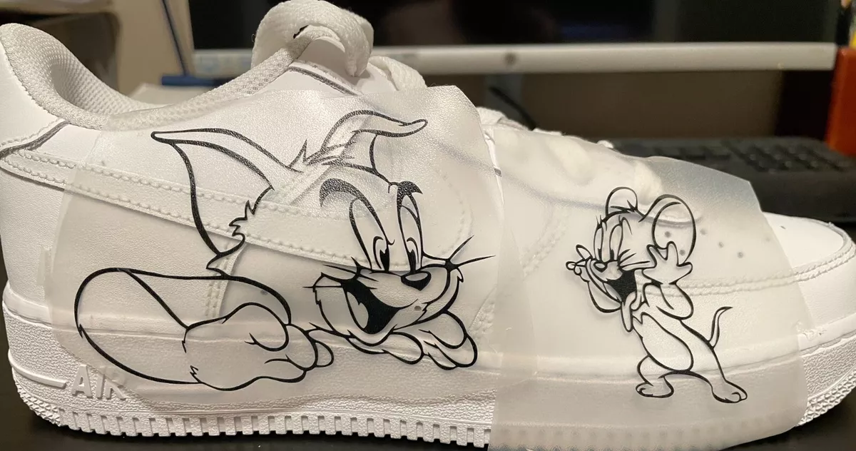 TOM AND JERRY VINYL STENCIL FOR CUSTOM SHOES SNEAKERS AND SMALL PROJECTS 22  PCS