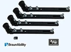 4 x Unwin HAL 3 Seat Fixture BLACK Clamp Runner Tracking Rail Minibus Van