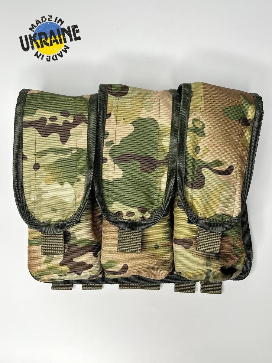USGI Military Multicam OCP MOLLE Triple Magazine Pouch – 3 Mag Tactical – VGC