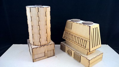 Kühlturm Landschaft Gelände Wargame Infinity Wargaming Gebäude Tischplatte 28mm