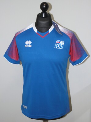 Island Nationalmannschaft Heim Fußball Trikot WM 2018 Errea Neu mit Etikett Größe S