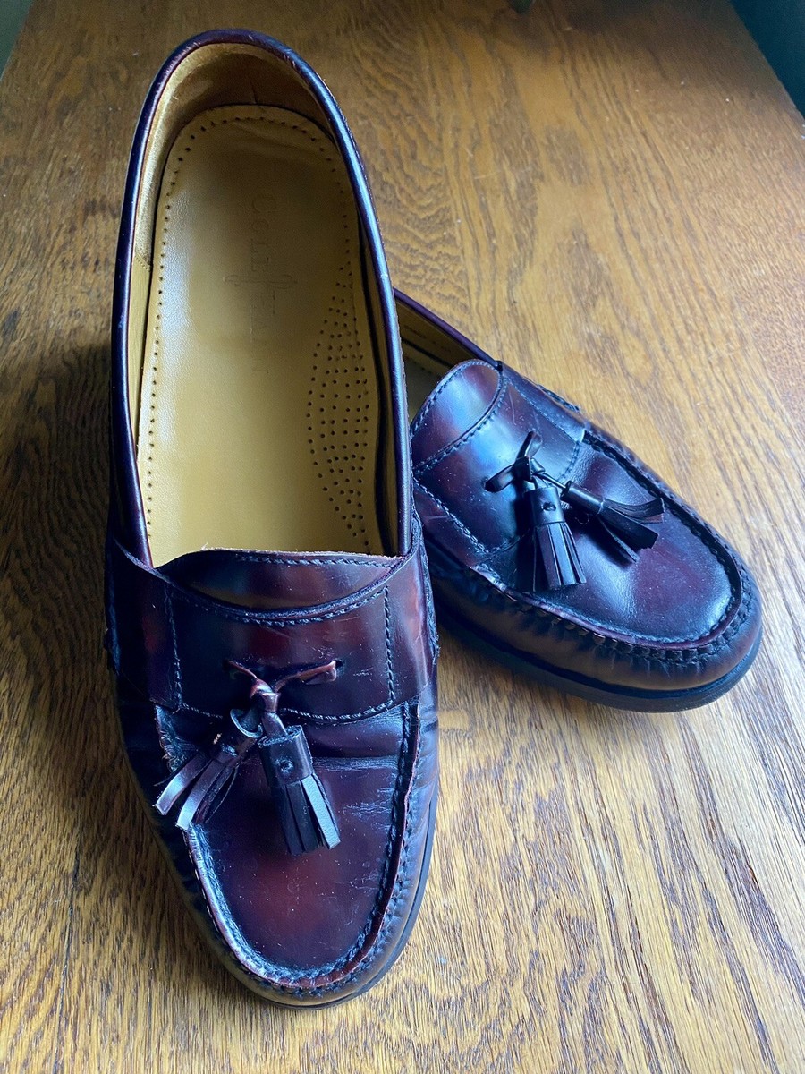 Mens Cole Haan Oxblood Leather Pinch Tassel Loafers Size 9 1  display picture 2