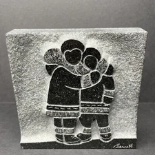 David Bernett Inuit Soapstone Sculpture Carving Ernst-Young COA Vintage 1997