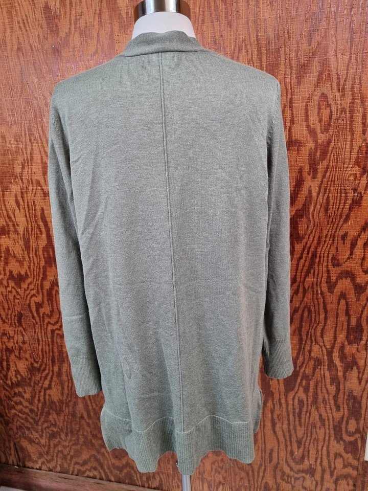 Cárdigan para mujer Kim Rogers frente abierto verde manga larga talla L Foto 2 de 4