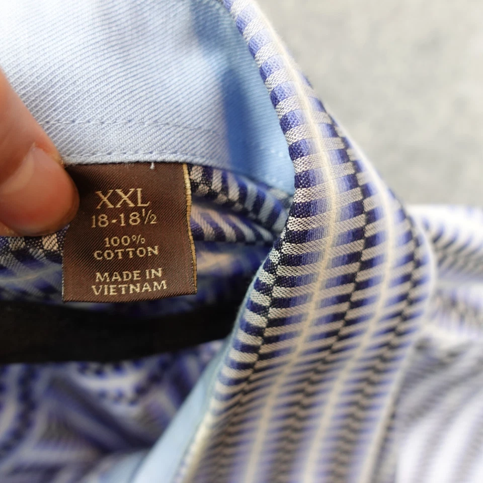 Camisa de vestir psicodélica costera con botones para hombre XXL azul TASSO ELBA Preppy Cruise Foto 4 de 4