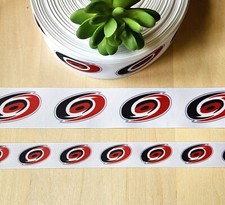 5/8, 7/8  1.5 1 YD Carolina Hurricanes Hockey Grosgrain Ribbon