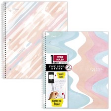Spiral Notebook  Study App, 2 Pack, 1 Subject, Wide Ruled, 8" x 10-1/2", 80 ...