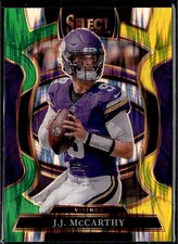 2025 Panini Select Green Prizm Shock J.J. McCarthy #63