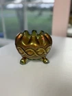 Vintage Northwood Carnival Glass Beaded Cable Rose Bowl Green
