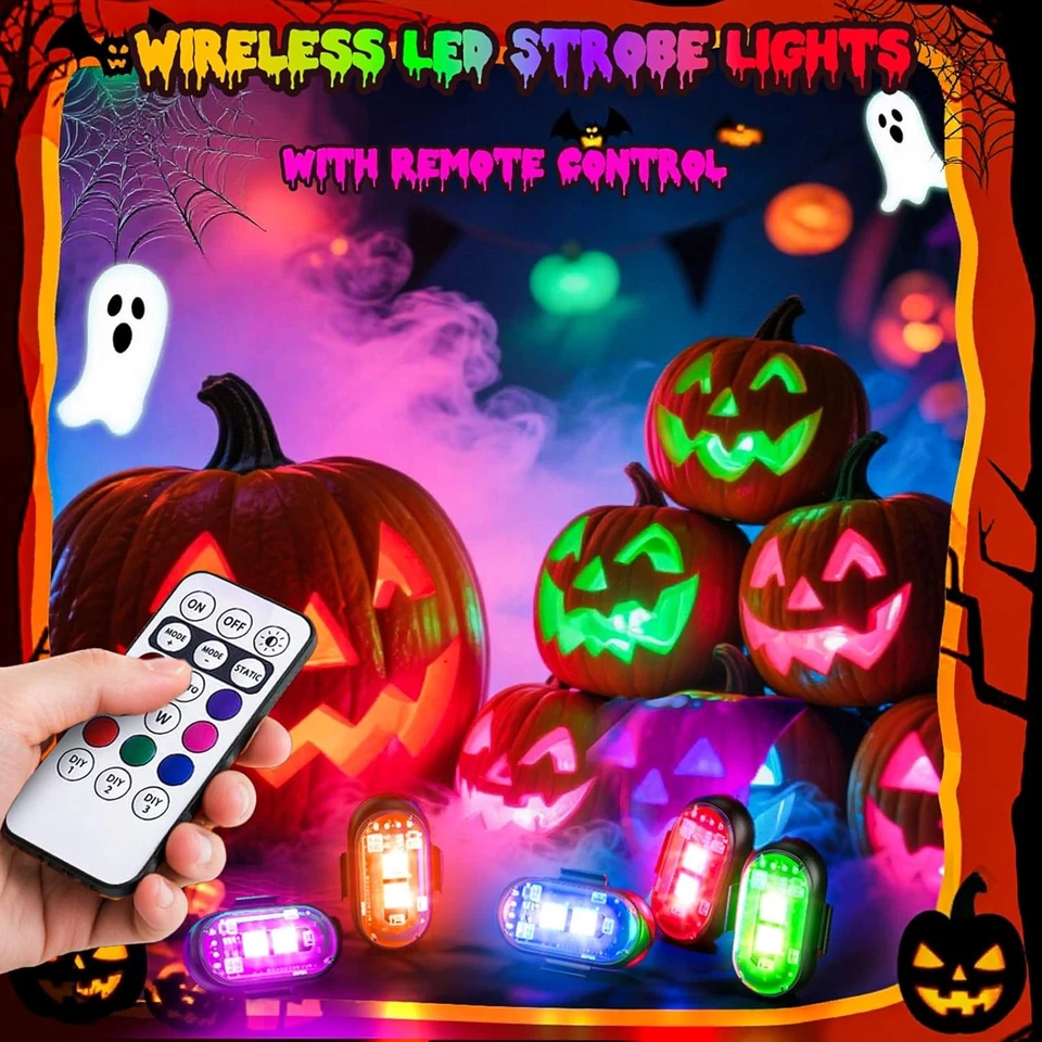 4/8 x Luces Estroboscópicas LED Inalámbricas con Control Remoto RGB Intermitentes Luces de Advertencia Foto 2 de 4