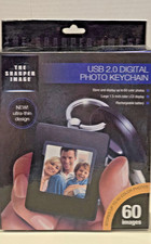 THE SHARPER IMAGE Digital Photo Keychain USB 2.0 Holds 60 Images Black NIB