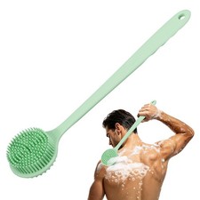 Silicone Back Scrubber, Back Scrubber for Shower Long Handle, Light Green