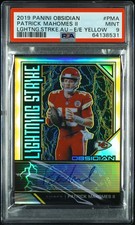 2019 Panini Obsidian Lightning Strike Auto Patrick Mahomes IE/E Yellow /10 PSA 9