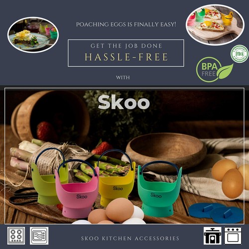 Egg Poacher - Silicone Egg Poaching Cups + Lids + Ebook - Egg Cooker Set - Pe... - Picture 2 of 8