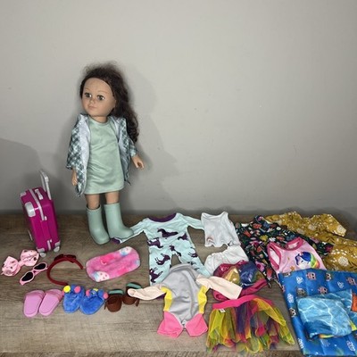 MyLifeAs Raegan Poseable 18 inch Doll, Brunette Hair, Green Eyes w/ Accessories