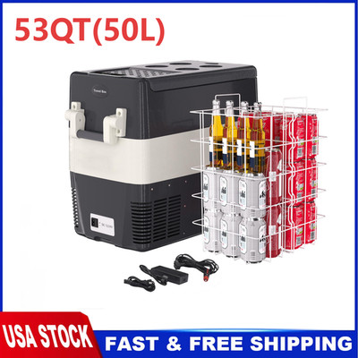 12 Volt Car Refrigerator Portable Fridge Freezer 53Qt Camping Compressor Cooler