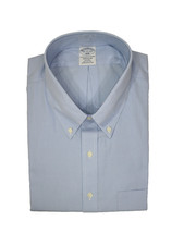 Brooks Brothers Regular Non-Iron All Cotton 18-34/35 Button Down Collar Blue