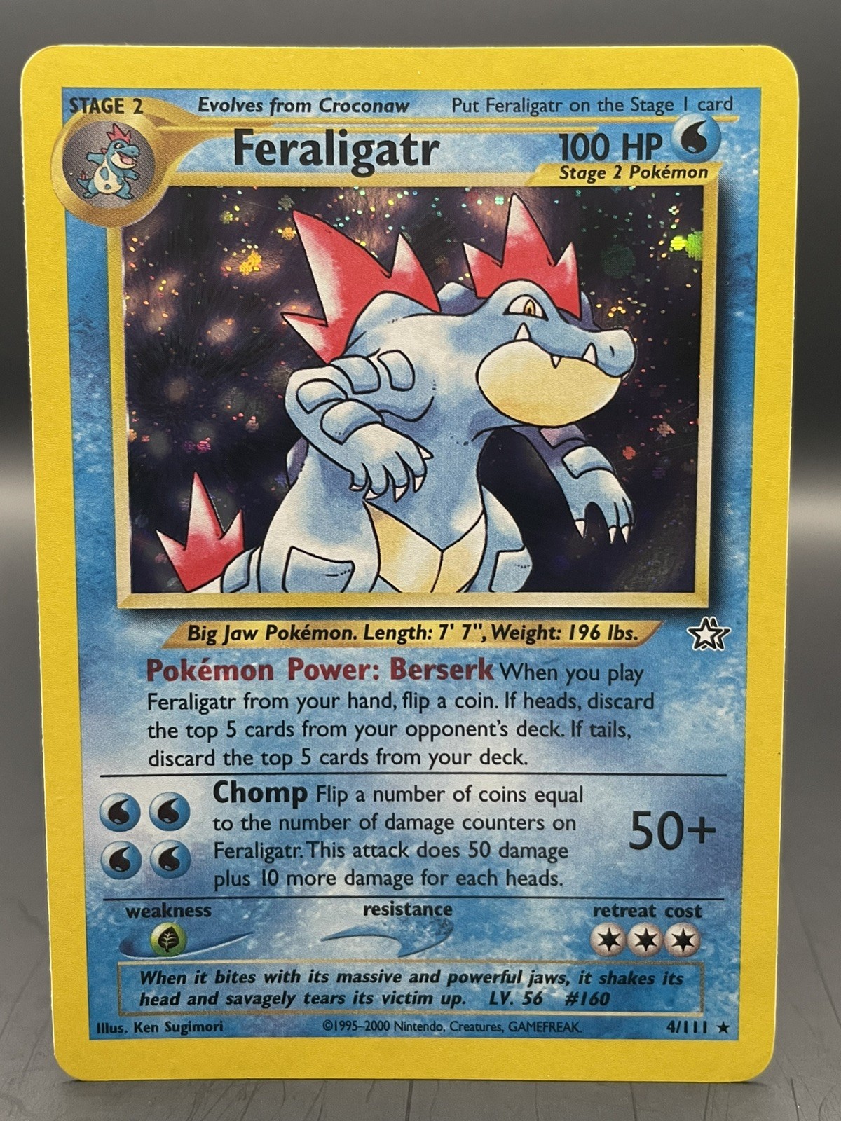 Pokémon TCG Feraligatr 4/111 Neo Genesis Holo Rare Nm / English 