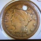 Photo of a 1847-P Large Cent from an eBay listing that sold on Jul 19, 2026