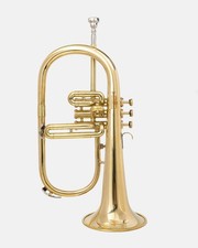QUEENBRASS Flugel Horn 3 Valve Bb Brass With Hard Case Mouthpiece BRASS-BRS
