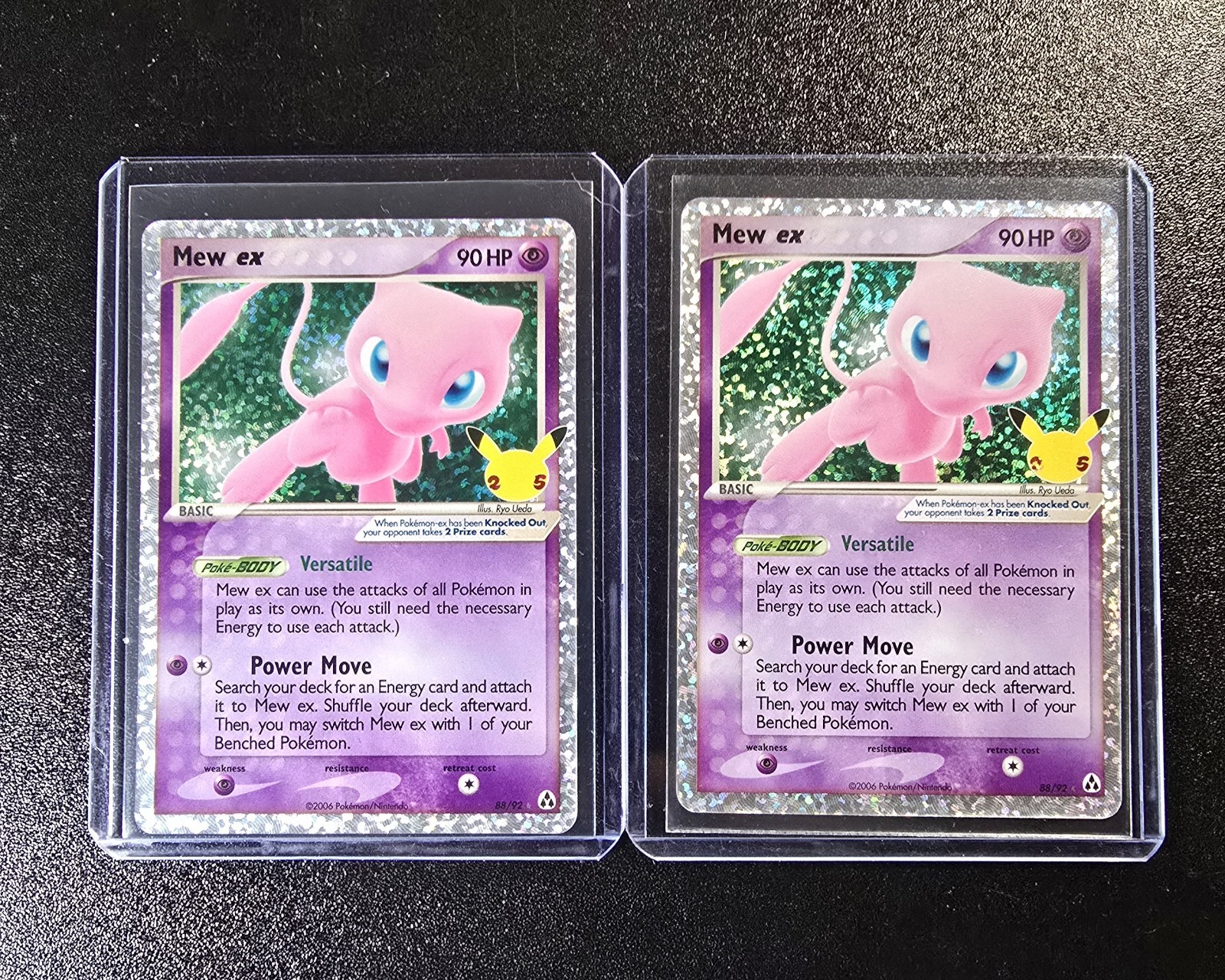 Mew ex 88/92 Celebrations Classic Collection 25th Anniversary Pokemon 2 Card Lot